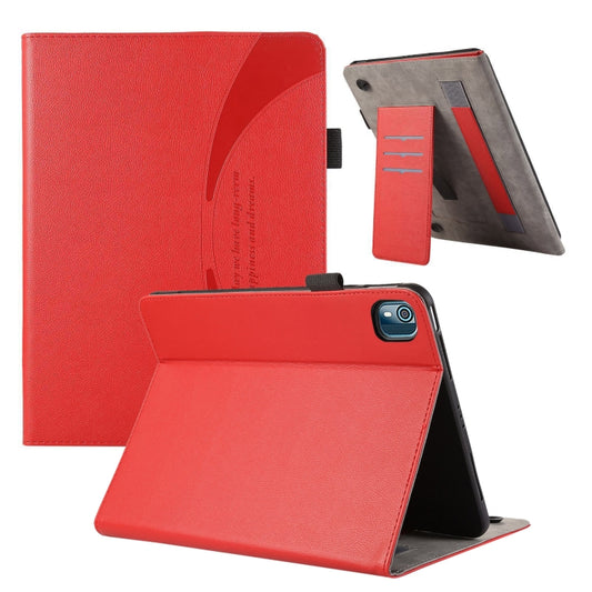 For Nokia T10 8.0 Litchi Texture Leather Sucker Tablet Case(Red) - Nokia by PMC Jewellery | Online Shopping South Africa | PMC Jewellery | Buy Now Pay Later Mobicred