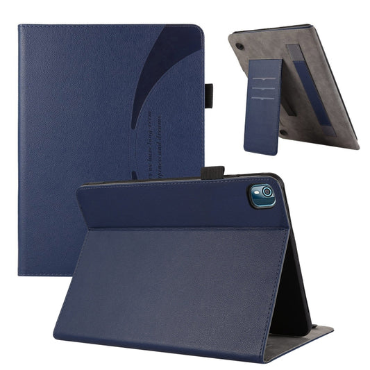 For Nokia T10 8.0 Litchi Texture Leather Sucker Tablet Case(Dark Blue) - Nokia by PMC Jewellery | Online Shopping South Africa | PMC Jewellery | Buy Now Pay Later Mobicred