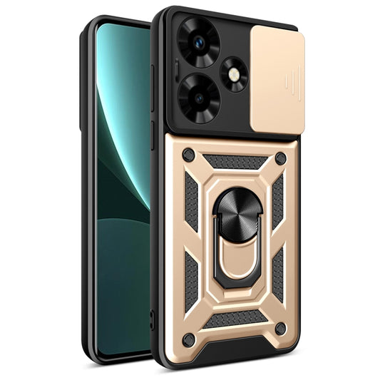 For Infinix Hot 30 Sliding Camera Cover Design TPU+PC Phone Case(Gold) - Infinix Cases by PMC Jewellery | Online Shopping South Africa | PMC Jewellery | Buy Now Pay Later Mobicred