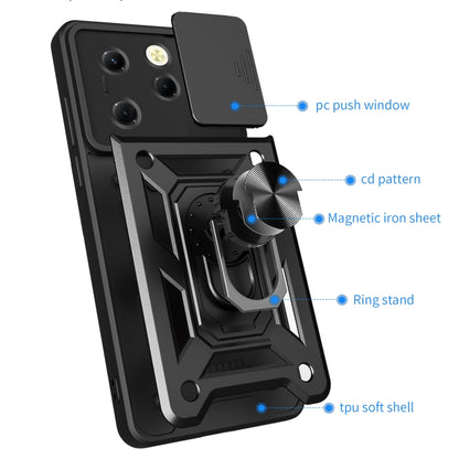 For Infinix Hot 40 / 40 Pro 4G Sliding Camera Cover Design TPU+PC Phone Case(Blue) - Infinix Cases by PMC Jewellery | Online Shopping South Africa | PMC Jewellery | Buy Now Pay Later Mobicred