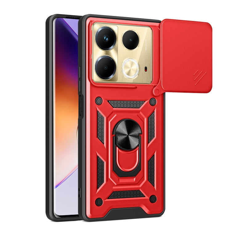 For Infinix Note 40 4G Sliding Camera Cover Design TPU+PC Phone Case(Red) - Infinix Cases by PMC TechLife | Online Shopping South Africa | PMC TechLife | Buy Now Pay Later Mobicred