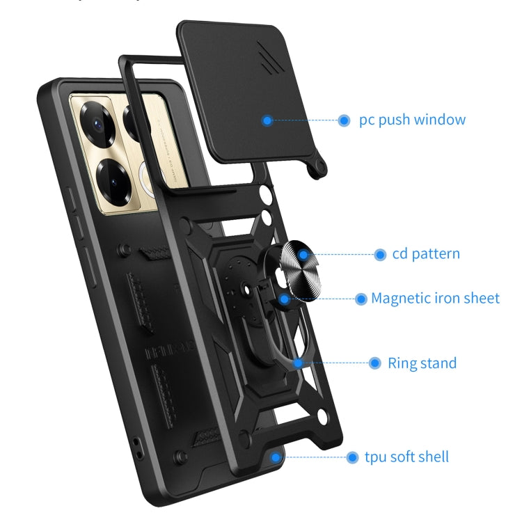 For Infinix Note 40 Pro/40 Pro+ 5G Sliding Camera Cover Design TPU+PC Phone Case(Silver) - Infinix Cases by PMC TechLife | Online Shopping South Africa | PMC TechLife | Buy Now Pay Later Mobicred