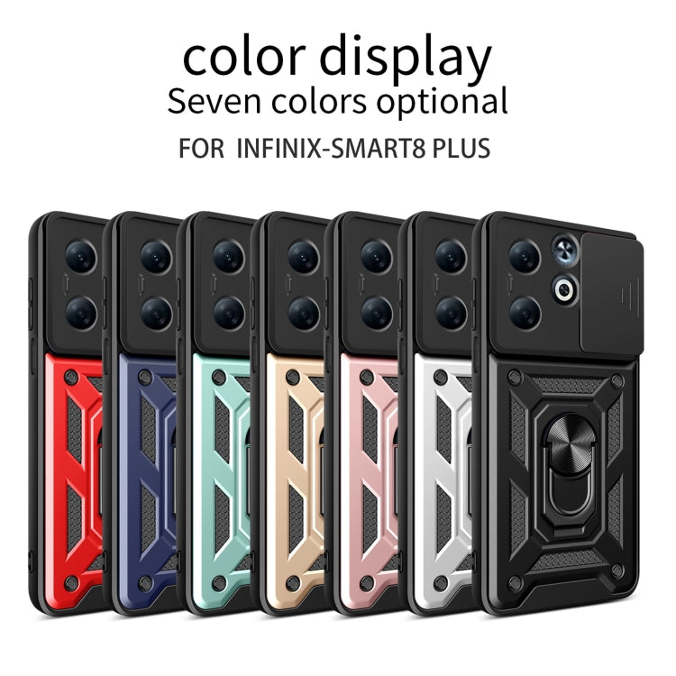For Infinix Smart 8 Plus / 8 Pro Sliding Camera Cover Design TPU+PC Phone Case(Green) - Infinix Cases by PMC TechLife | Online Shopping South Africa | PMC TechLife | Buy Now Pay Later Mobicred