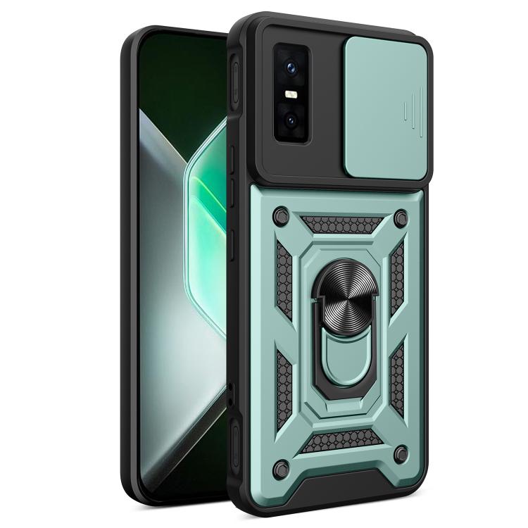 For Infinix GT 30 Pro Sliding Camera Cover Design TPU+PC Phone Case(Green) - free shipping - PMC TechLife - Order now!