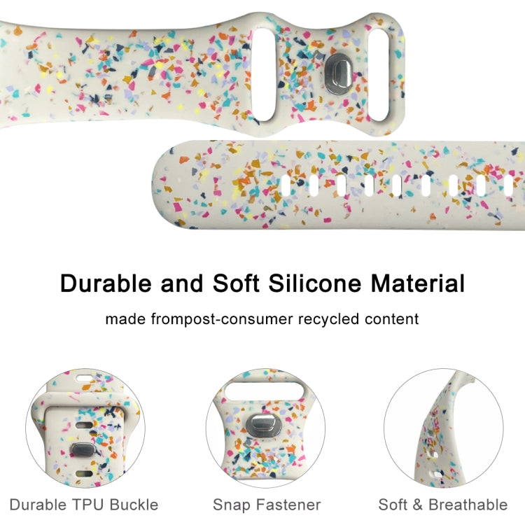 For Apple Watch Serie 5 44mm Floral Silicone Watch Band(Starlight) - Watch Bands by PMC Jewellery | Online Shopping South Africa | PMC Jewellery