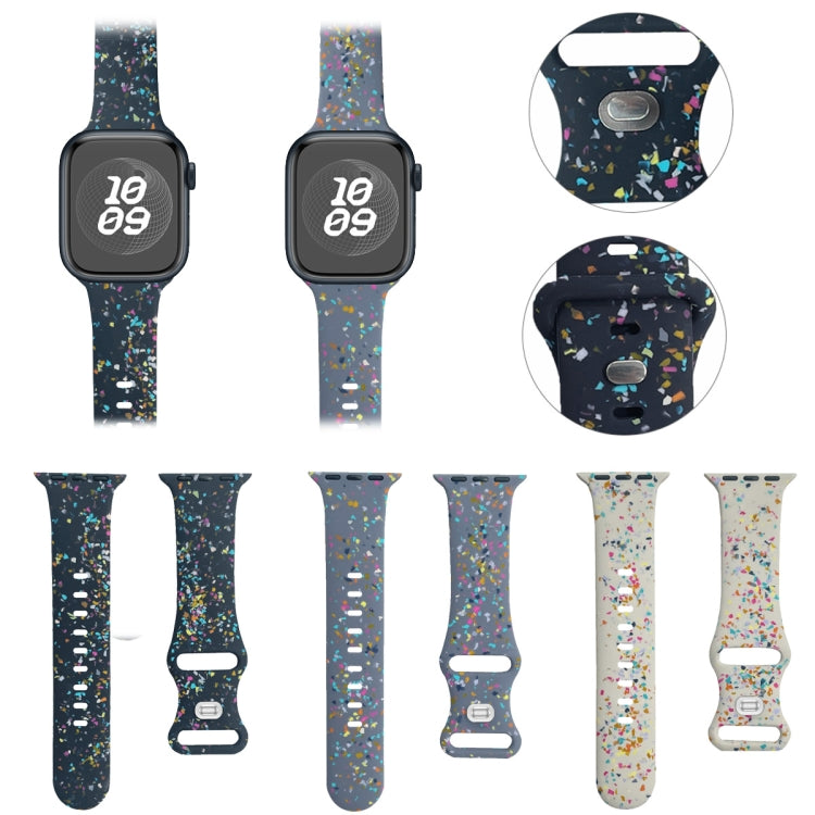 For Apple Watch Serie 3 42mm Floral Silicone Watch Band(Grey) - Watch Bands by PMC Jewellery | Online Shopping South Africa | PMC Jewellery