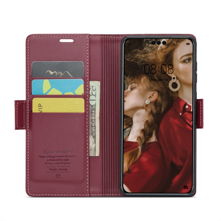 For Huawei Mate 60 Pro / 60 Pro+ CaseMe 023 Butterfly Buckle Litchi Texture RFID Anti-theft Leather Phone Case(Wine Red) - Huawei Cases by CaseMe | Online Shopping South Africa | PMC Jewellery | Buy Now Pay Later Mobicred