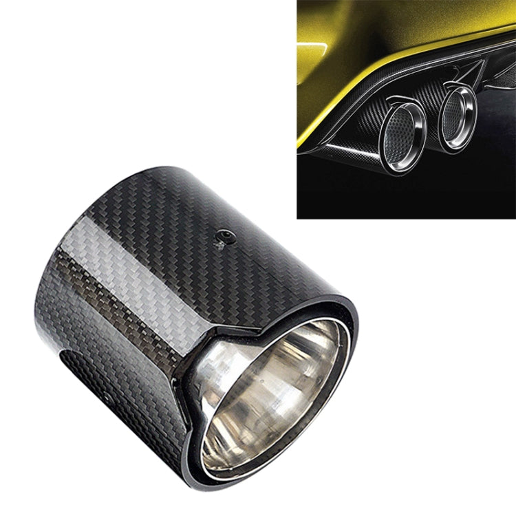 Car Modified MP Exhaust Pipe Glossy 90mm Carbon Fiber Short Tail Throat for BMW 3 Series, Air Inlet Diameter:63mm - Exhaust Pipes by PMC Jewellery | Online Shopping South Africa | PMC Jewellery