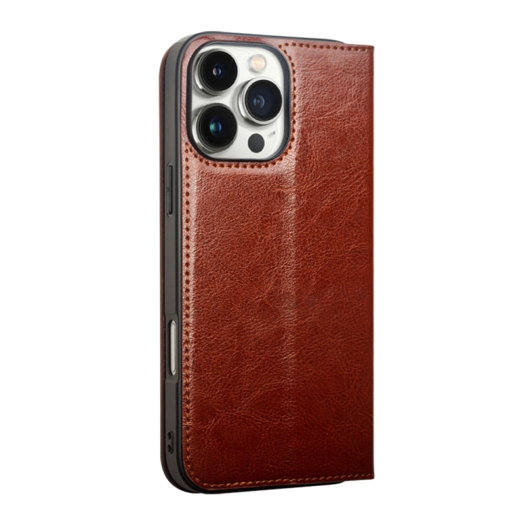 For iPhone 16 QIALINO Classic Genuine Leather Phone Case(Brown) - free shipping - PMC Jewellery - Order now!