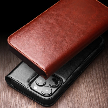 For iPhone 15 Pro QIALINO Classic Genuine Leather Phone Case(Brown) - iPhone 15 Pro Cases by QIALINO | Online Shopping South Africa | PMC Jewellery | Buy Now Pay Later Mobicred