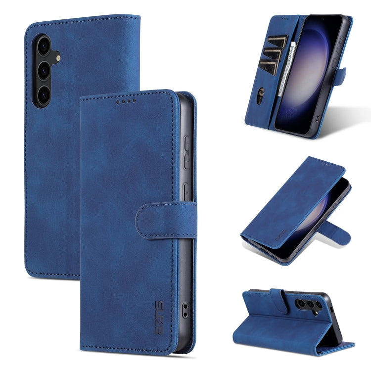 For Samsung Galaxy S24 5G AZNS Skin Feel Calf Texture Flip Leather Phone Case(Blue) - Galaxy S24 5G Cases by AZNS | Online Shopping South Africa | PMC Jewellery | Buy Now Pay Later Mobicred