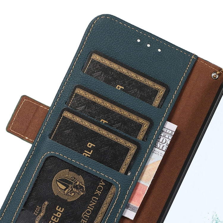 For Huawei Mate 60 Pro Side-Magnetic TJ Genuine Leather RFID Phone Case(Green) - Huawei Cases by PMC TechLife | Online Shopping South Africa | PMC TechLife | Buy Now Pay Later Mobicred