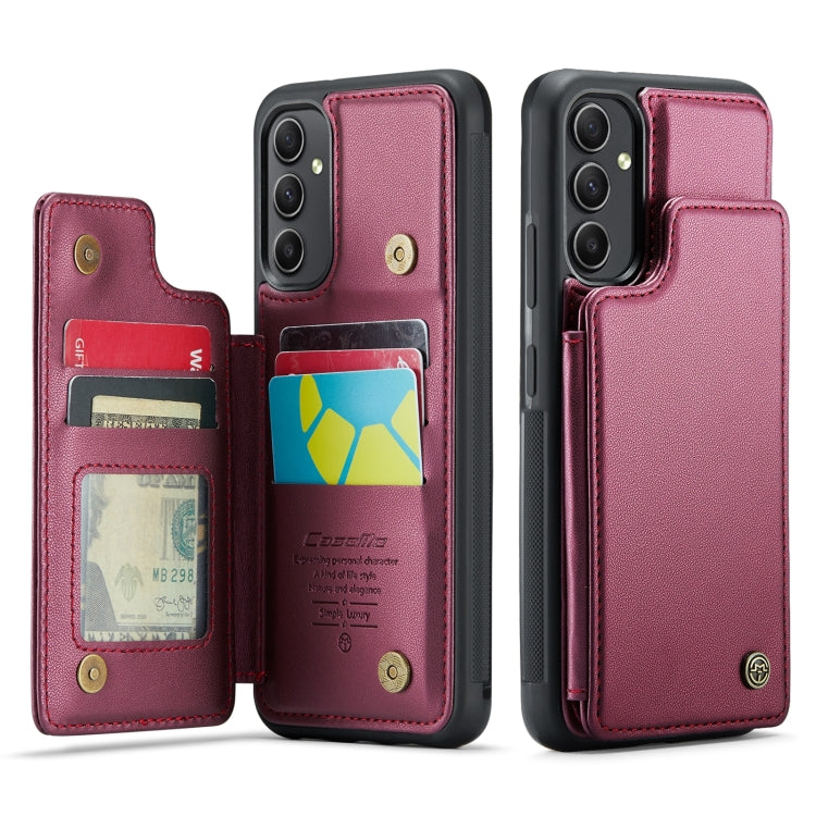 For Samsung Galaxy A54 5G CaseMe C22 Card Slots Holder RFID Anti-theft Phone Case(Wine Red) - Galaxy Phone Cases by CaseMe | Online Shopping South Africa | PMC Jewellery | Buy Now Pay Later Mobicred