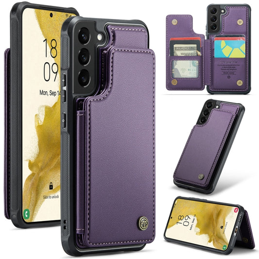 For Samsung Galaxy S22+ 5G CaseMe C22 Card Slots Holder RFID Anti-theft Phone Case(Purple) - Galaxy S22+ 5G Cases by CaseMe | Online Shopping South Africa | PMC Jewellery | Buy Now Pay Later Mobicred