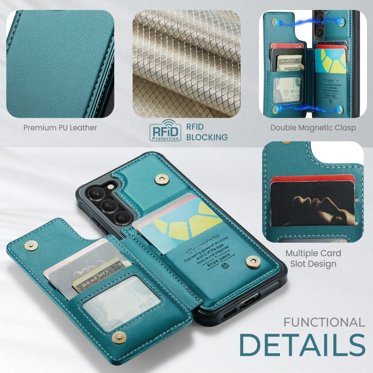 For Samsung Galaxy S23+ 5G CaseMe C22 Card Slots Holder RFID Anti-theft Phone Case(Blue Green) - Galaxy S23+ 5G Cases by CaseMe | Online Shopping South Africa | PMC Jewellery | Buy Now Pay Later Mobicred