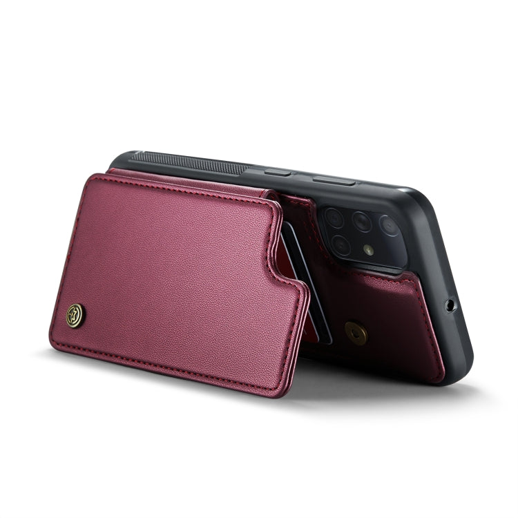 For Samsung Galaxy A51 4G CaseMe C22 Card Slots Holder RFID Anti-theft Phone Case(Wine Red) - Galaxy Phone Cases by CaseMe | Online Shopping South Africa | PMC Jewellery | Buy Now Pay Later Mobicred