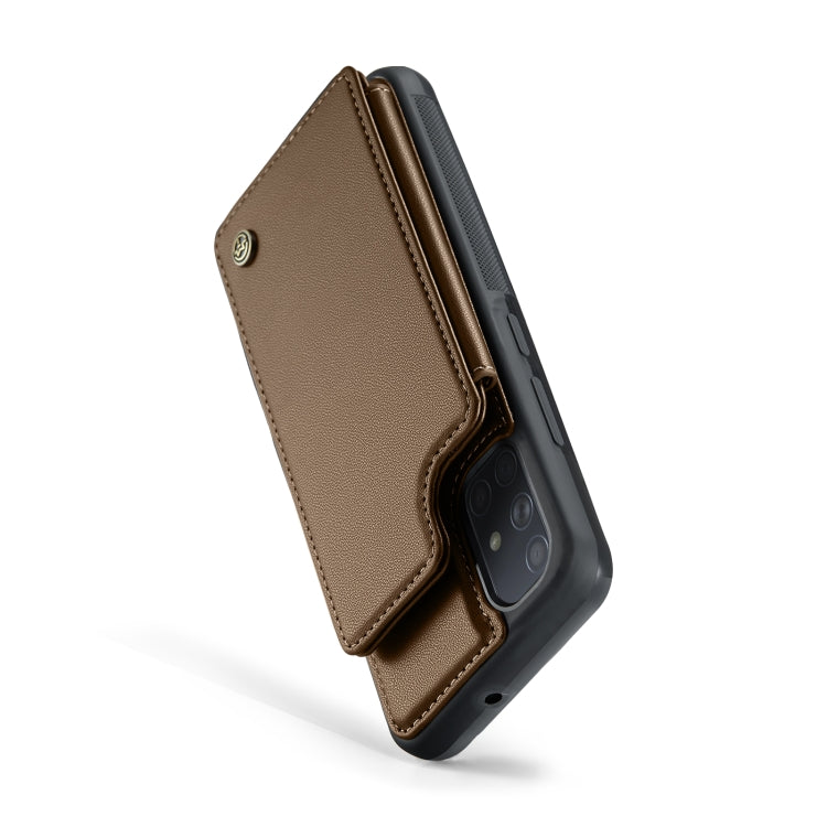 For Samsung Galaxy A51 4G CaseMe C22 Card Slots Holder RFID Anti-theft Phone Case(Brown) - Galaxy Phone Cases by CaseMe | Online Shopping South Africa | PMC Jewellery | Buy Now Pay Later Mobicred