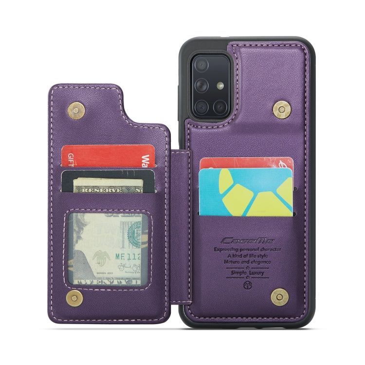 For Samsung Galaxy A51 4G CaseMe C22 Card Slots Holder RFID Anti-theft Phone Case(Purple) - Galaxy Phone Cases by CaseMe | Online Shopping South Africa | PMC Jewellery | Buy Now Pay Later Mobicred