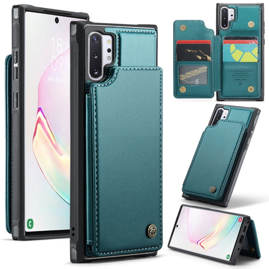 For Samsung Galaxy Note10+ 5G CaseMe C22 Card Slots Holder RFID Anti-theft Phone Case(Blue Green) - Galaxy Phone Cases by CaseMe | Online Shopping South Africa | PMC Jewellery | Buy Now Pay Later Mobicred