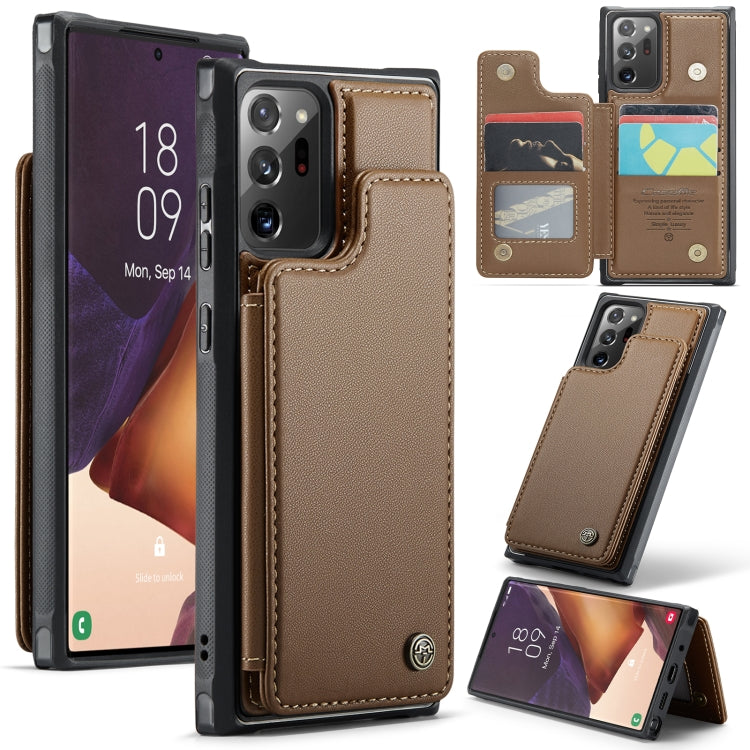 For Samsung Galaxy Note20 Ultra CaseMe C22 Card Slots Holder RFID Anti-theft Phone Case(Brown) - Galaxy Note20 Ultra Cases by CaseMe | Online Shopping South Africa | PMC Jewellery | Buy Now Pay Later Mobicred