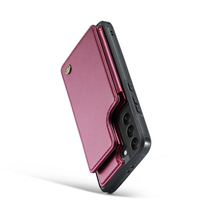 For Samsung Galaxy S21 5G CaseMe C22 Card Slots Holder RFID Anti-theft Phone Case(Wine Red) - Galaxy S21 5G Cases by CaseMe | Online Shopping South Africa | PMC Jewellery | Buy Now Pay Later Mobicred