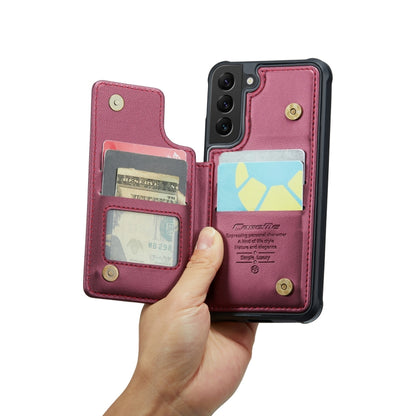 For Samsung Galaxy S21 5G CaseMe C22 Card Slots Holder RFID Anti-theft Phone Case(Wine Red) - Galaxy S21 5G Cases by CaseMe | Online Shopping South Africa | PMC Jewellery | Buy Now Pay Later Mobicred