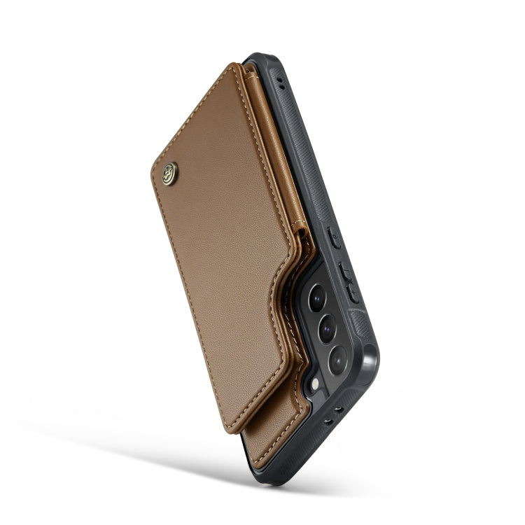 For Samsung Galaxy S21+ 5G CaseMe C22 Card Slots Holder RFID Anti-theft Phone Case(Brown) - Galaxy S21+ 5G Cases by CaseMe | Online Shopping South Africa | PMC Jewellery | Buy Now Pay Later Mobicred