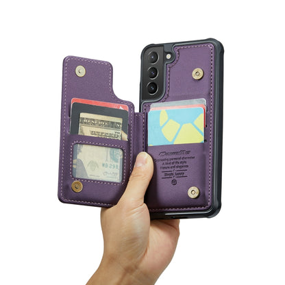 For Samsung Galaxy S21+ 5G CaseMe C22 Card Slots Holder RFID Anti-theft Phone Case(Purple) - Galaxy S21+ 5G Cases by CaseMe | Online Shopping South Africa | PMC Jewellery | Buy Now Pay Later Mobicred