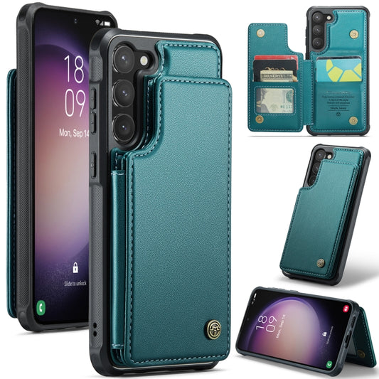 For Samsung Galaxy S23 5G CaseMe C22 Card Slots Holder RFID Anti-theft Phone Case(Blue Green) - Galaxy S23 5G Cases by CaseMe | Online Shopping South Africa | PMC Jewellery | Buy Now Pay Later Mobicred