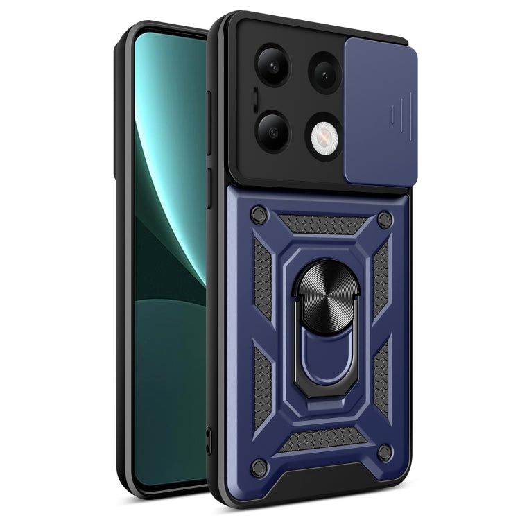 For Xiaomi Redmi Note 13 4G Global Sliding Camera Cover Design TPU Hybrid PC Phone Case(Blue) - Note 13 Cases by PMC Jewellery | Online Shopping South Africa | PMC Jewellery | Buy Now Pay Later Mobicred