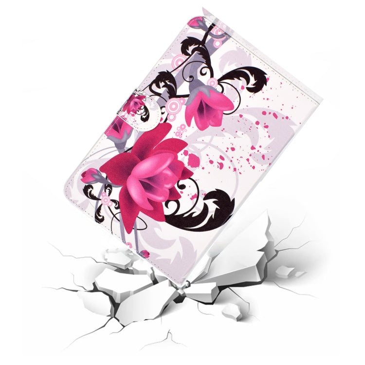 For 10 inch Universal Tablet PC Colored Drawing Pattern Horizontal Flip PU Leather Case with Holder & Card Slot(Flowers) - 7 inch by PMC TechLife | Online Shopping South Africa | PMC TechLife | Buy Now Pay Later Mobicred