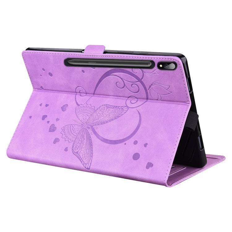 For Samsung Galaxy Tab S9 FE+ Love Butterfly Embossed Leather Tablet Case(Purple) - Galaxy Tab S9 FE+ by PMC Jewellery | Online Shopping South Africa | PMC Jewellery | Buy Now Pay Later Mobicred