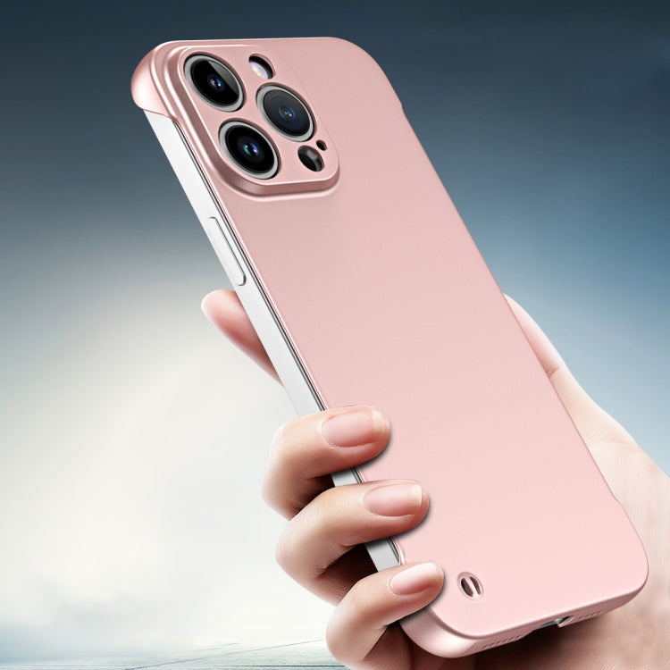 For iPhone 14 Pro Frameless Metallic Paint Hybrid PC Phone Case(Rose Gold) - iPhone 14 Pro Cases by PMC Jewellery | Online Shopping South Africa | PMC Jewellery | Buy Now Pay Later Mobicred