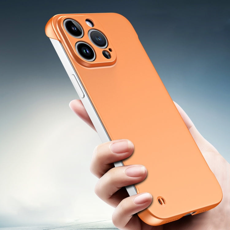 For iPhone 13 Pro Frameless Metallic Paint Hybrid PC Phone Case(Orange) - iPhone 13 Pro Cases by PMC Jewellery | Online Shopping South Africa | PMC Jewellery | Buy Now Pay Later Mobicred