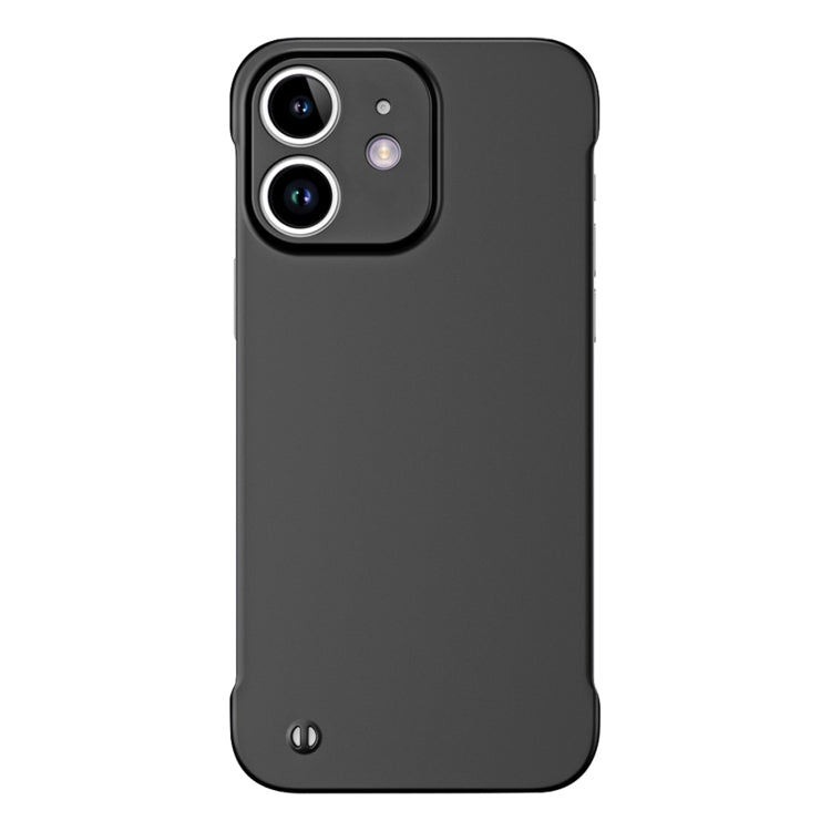 For iPhone 12 mini Frameless Metallic Paint Hybrid PC Phone Case(Matte Black) - iPhone 12 mini Cases by PMC Jewellery | Online Shopping South Africa | PMC Jewellery | Buy Now Pay Later Mobicred