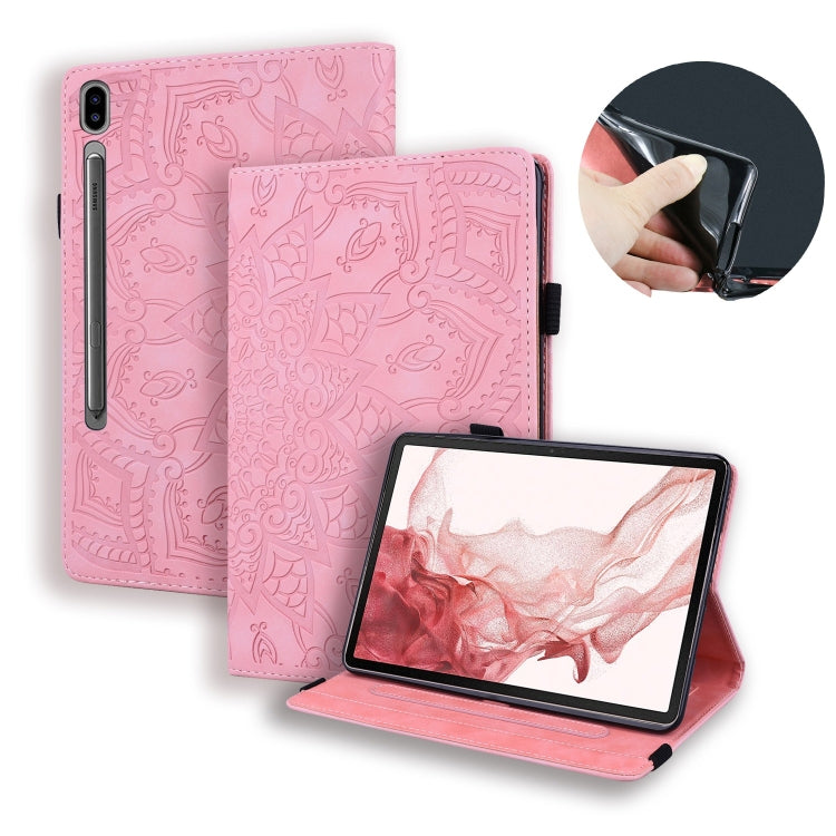 For Samsung Galaxy Tab S9 Ultra Calf Texture Embossed Leather Tablet Case(Pink) - Galaxy Tab S9 Ultra Cases by PMC Jewellery | Online Shopping South Africa | PMC Jewellery | Buy Now Pay Later Mobicred