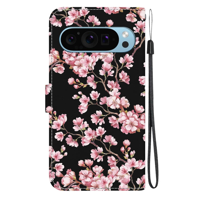 For Google Pixel 9 Pro Crystal Texture Colored Drawing Leather Phone Case(Plum Bossom) - Google Cases by PMC Jewellery | Online Shopping South Africa | PMC Jewellery | Buy Now Pay Later Mobicred