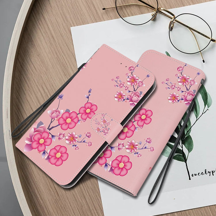 For Google Pixel 9 Pro Crystal Texture Colored Drawing Leather Phone Case(Cherry Blossoms) - Google Cases by PMC TechLife | Online Shopping South Africa | PMC TechLife | Buy Now Pay Later Mobicred