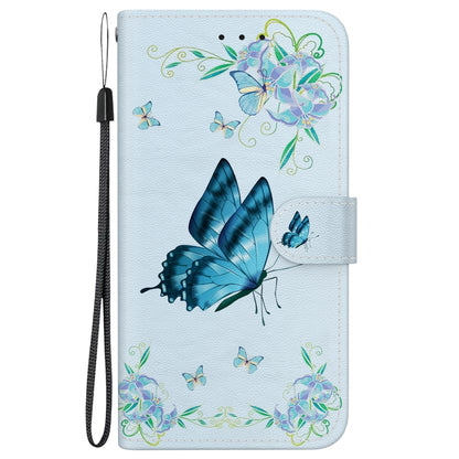 For Google Pixel 9 Pro Crystal Texture Colored Drawing Leather Phone Case(Blue Pansies) - Google Cases by PMC Jewellery | Online Shopping South Africa | PMC Jewellery | Buy Now Pay Later Mobicred