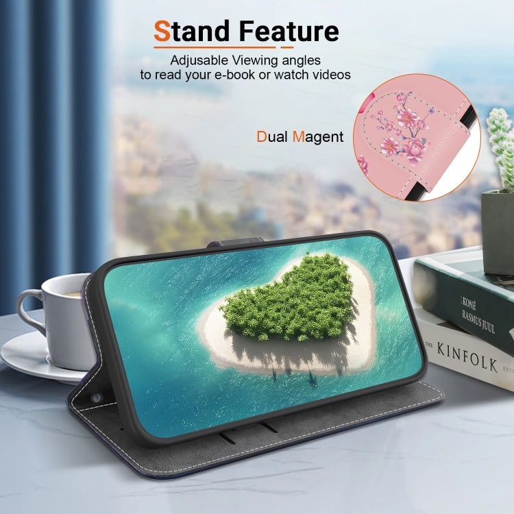 For Google Pixel 9 Crystal Texture Colored Drawing Leather Phone Case(Cherry Blossoms) - Google Cases by PMC TechLife | Online Shopping South Africa | PMC TechLife | Buy Now Pay Later Mobicred