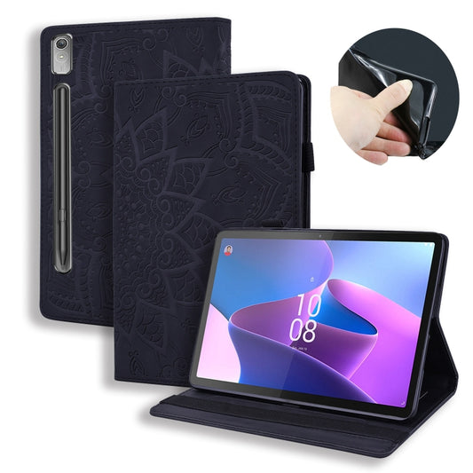 For Lenovo Tab P12 12.7 Calf Texture Embossed Leather Tablet Case(Black) - Lenovo by PMC Jewellery | Online Shopping South Africa | PMC Jewellery | Buy Now Pay Later Mobicred