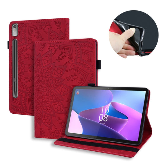 For Lenovo Tab P12 12.7 Calf Texture Embossed Leather Tablet Case(Red) - Lenovo by PMC Jewellery | Online Shopping South Africa | PMC Jewellery | Buy Now Pay Later Mobicred