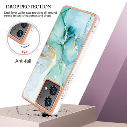 For Motorola Moto G84 Electroplating Marble Dual-side IMD Phone Case(Green 003) - Motorola Cases by PMC Jewellery | Online Shopping South Africa | PMC Jewellery | Buy Now Pay Later Mobicred