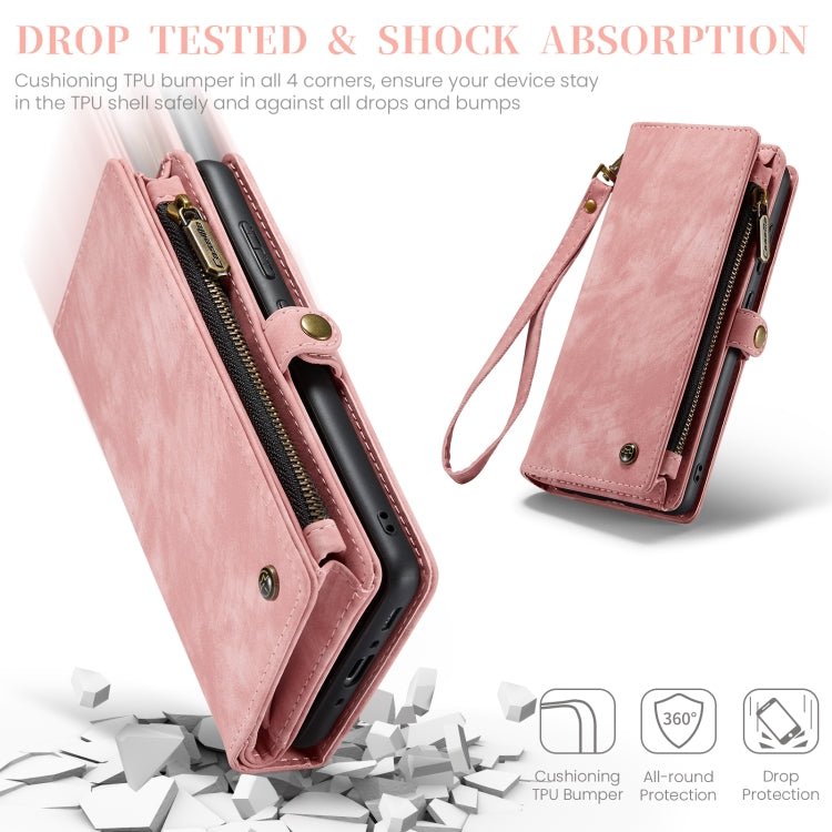 For Samsung Galaxy A35 5G CaseMe 008 Multifunctional Zipper Wallet Leather Phone Case with Lanyard(Pink) - Galaxy Phone Cases by CaseMe | Online Shopping South Africa | PMC Jewellery | Buy Now Pay Later Mobicred