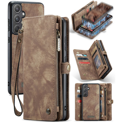 For Samsung Galaxy A55 5G CaseMe 008 Multifunctional Zipper Wallet Leather Phone Case with Lanyard(Brown) - Galaxy Phone Cases by CaseMe | Online Shopping South Africa | PMC Jewellery | Buy Now Pay Later Mobicred