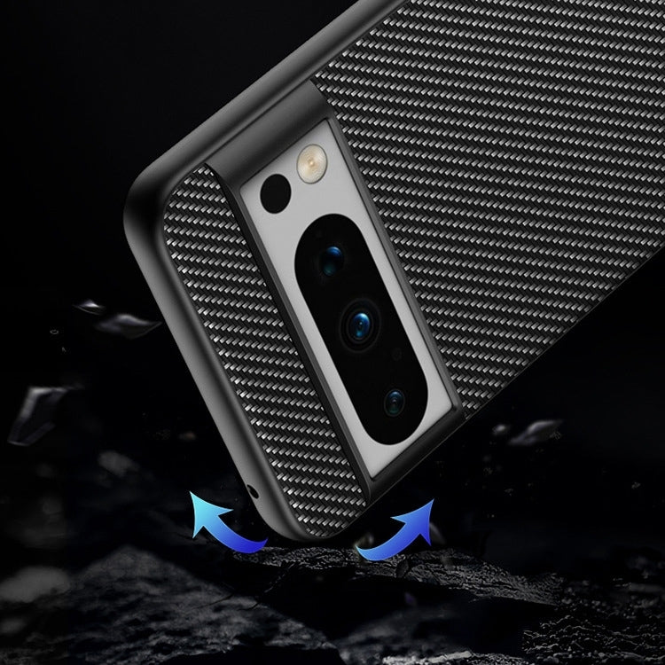 For Google Pixel 9 Pro Ultra-thin Carbon Fiber Texture Printing Phone Case(Black Yellow) - Google Cases by PMC TechLife | Online Shopping South Africa | PMC TechLife | Buy Now Pay Later Mobicred