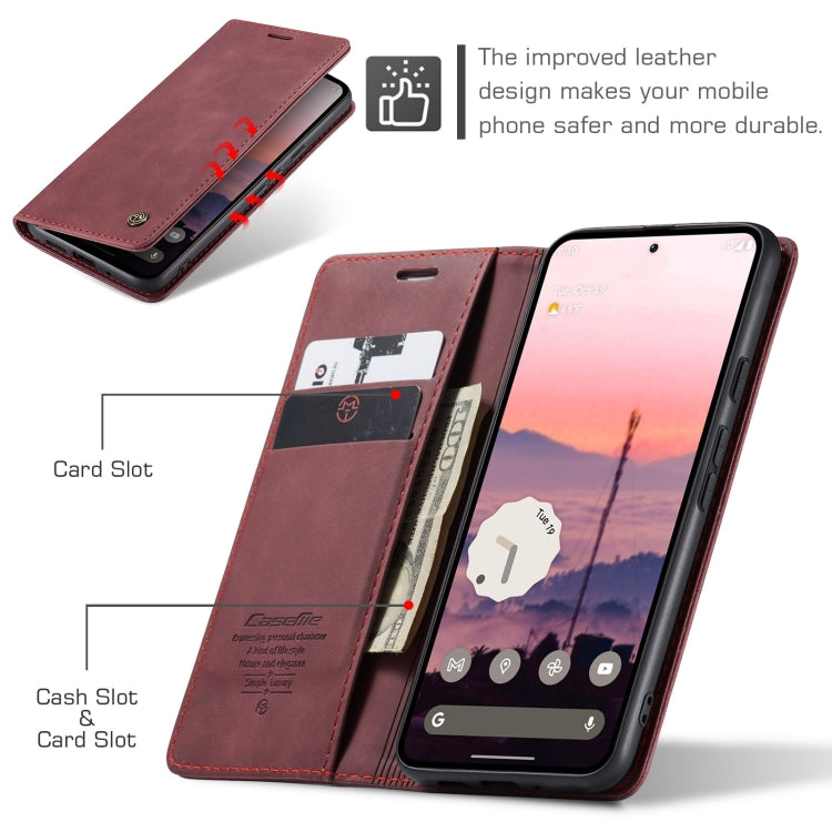 For Google Pixel 9 / 9 Pro CaseMe 013 Multifunctional Horizontal Flip Leather Phone Case(Wine Red) - Google Cases by CaseMe | Online Shopping South Africa | PMC Jewellery | Buy Now Pay Later Mobicred