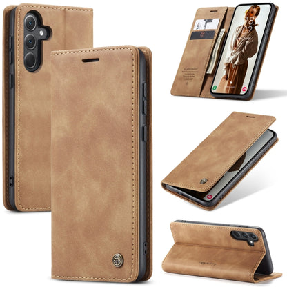 For Samsung Galaxy A35 5G CaseMe 013 Multifunctional Horizontal Flip Leather Phone Case(Brown) - Galaxy Phone Cases by CaseMe | Online Shopping South Africa | PMC Jewellery | Buy Now Pay Later Mobicred