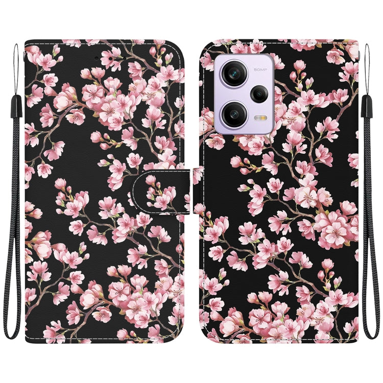 For Xiaomi Redmi Note 12 Pro Crystal Texture Colored Drawing Leather Phone Case(Plum Bossom) - free shipping - PMC TechLife - Order now!