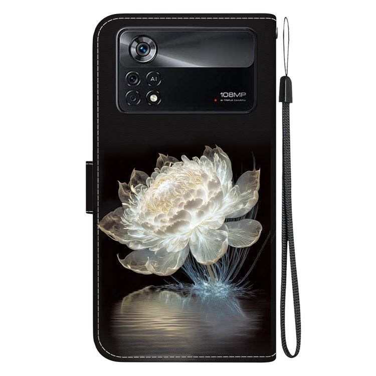 For Xiaomi Poco X4 Pro 5G Crystal Texture Colored Drawing Leather Phone Case(Crystal Peony) - free shipping - PMC TechLife - Order now!